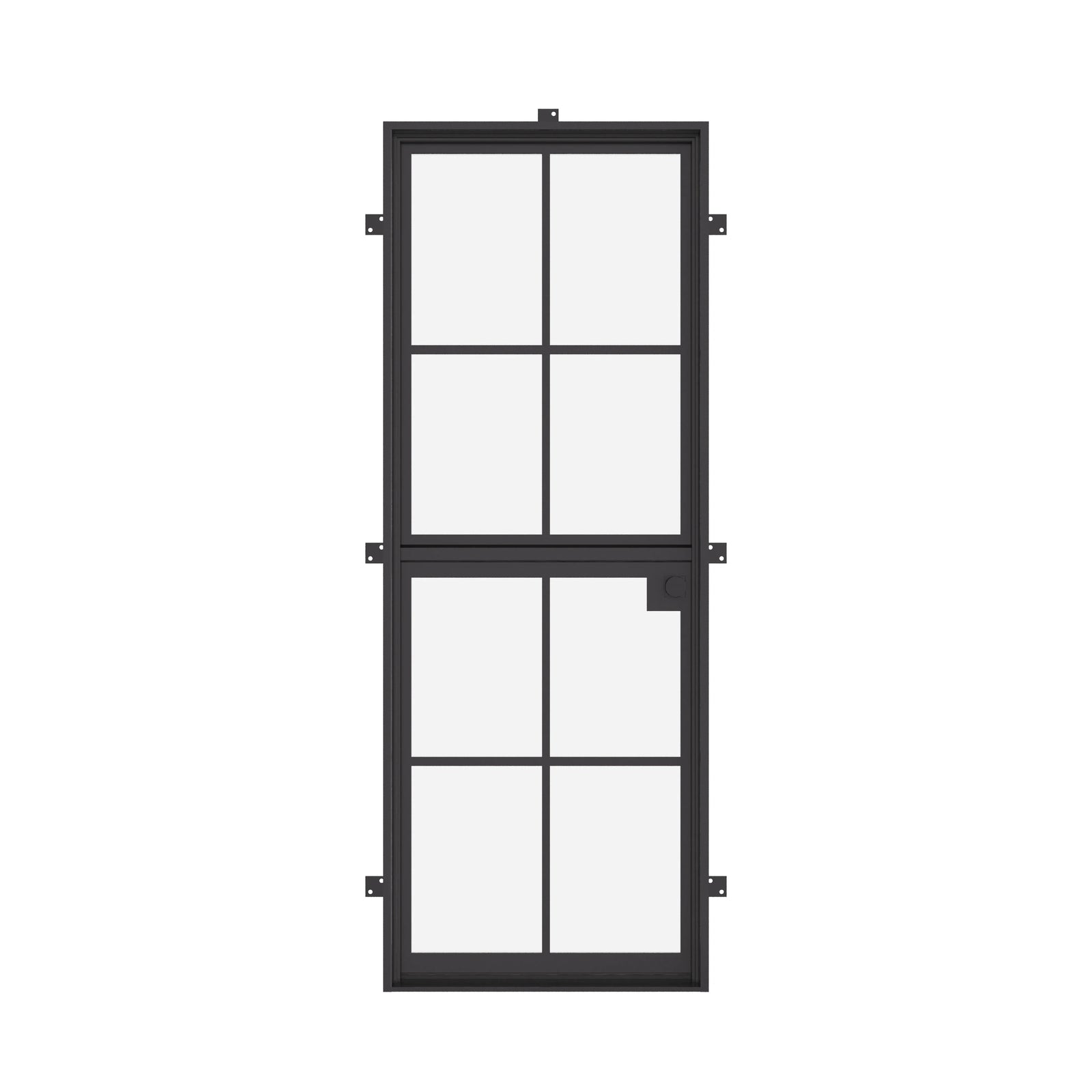 Dutch single flat exterior steel door, NFRC-rated with dual-pane tempered glass