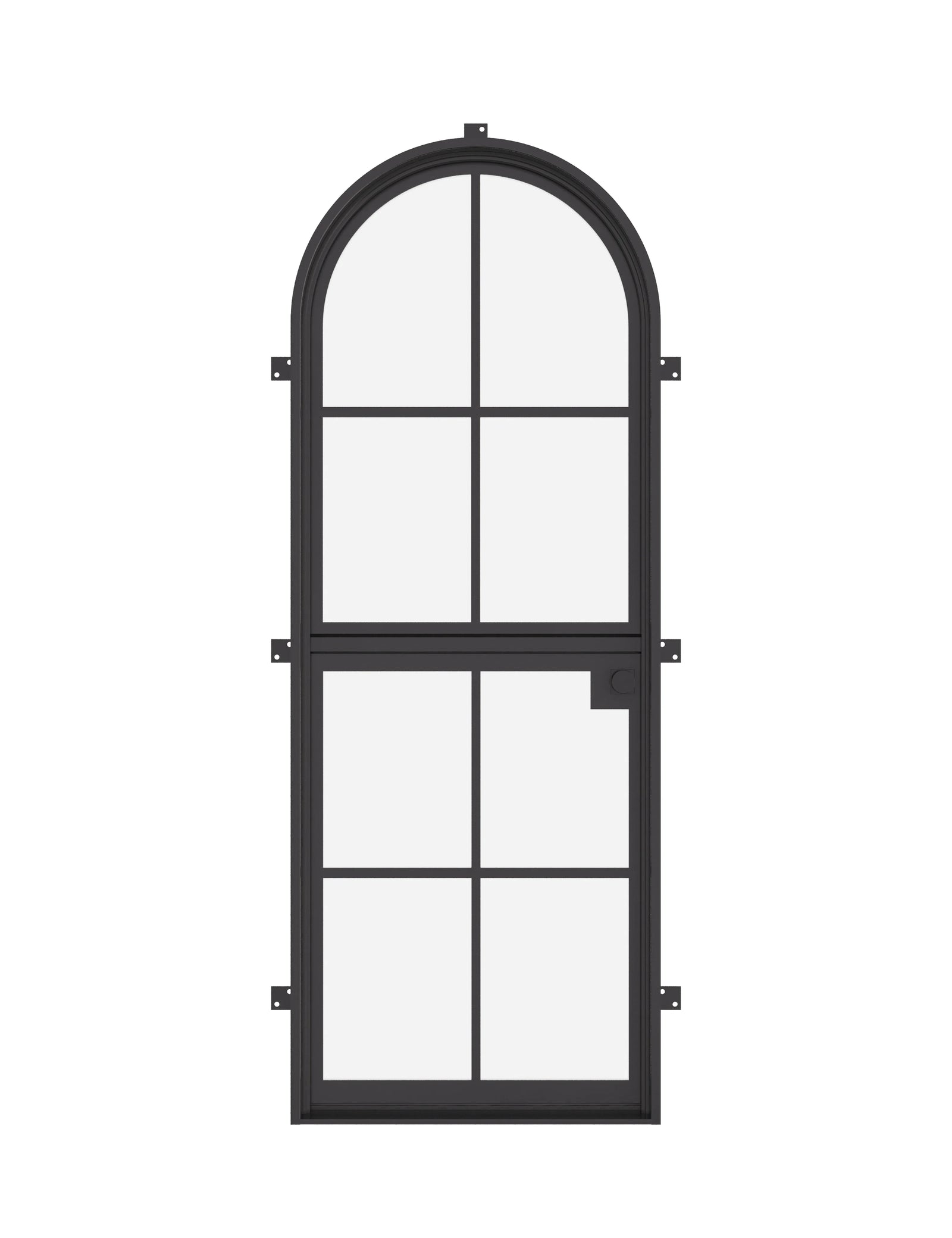 Dutch single full arch exterior steel door with dual-pane glass