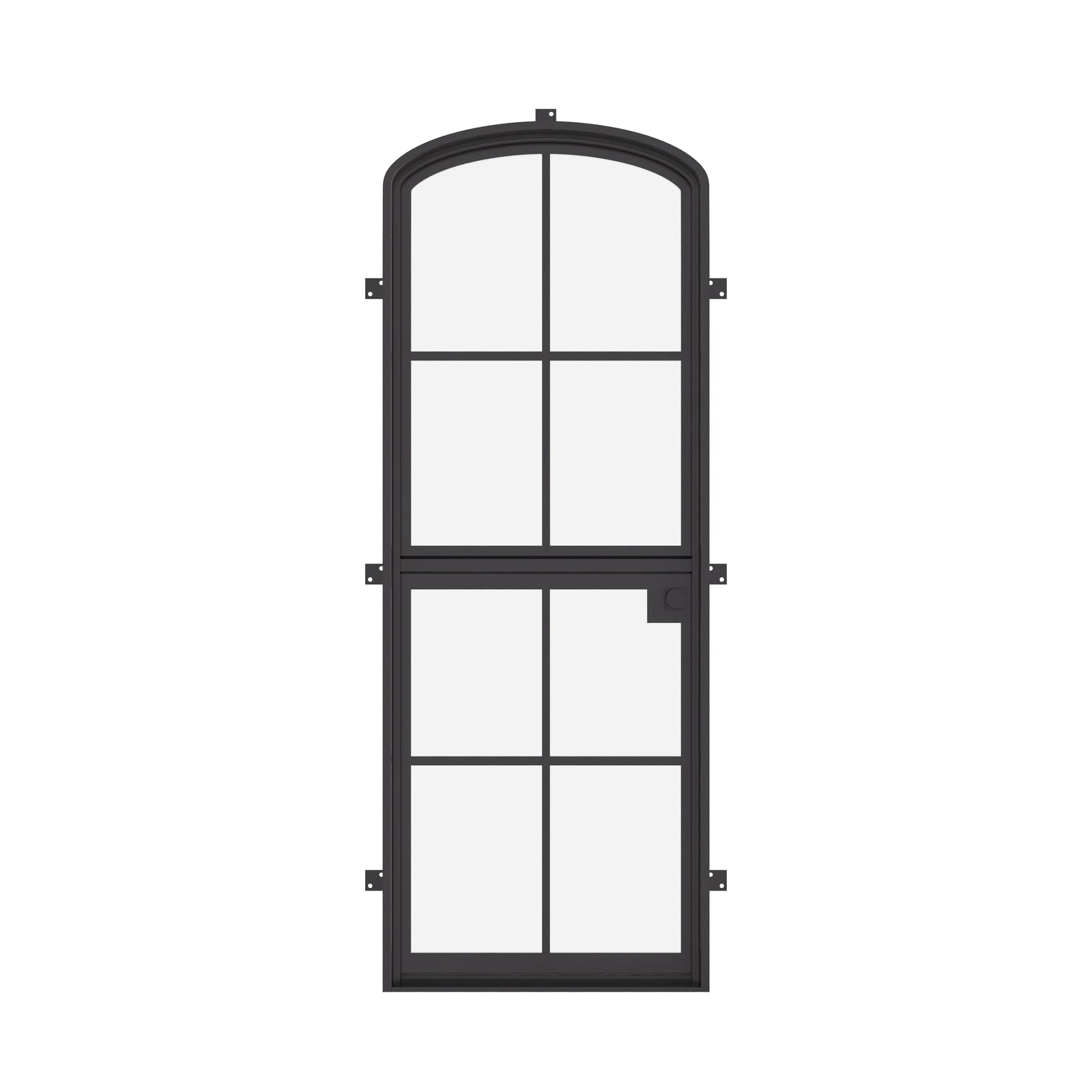 Air 5 Dutch single mini arch exterior door in architectural steel with dual-pane tempered glass