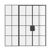 Air 5 double flat interior doors with left side window in steel and glass