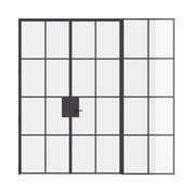Air 5 double flat interior doors with right side window steel frame and tempered glass
