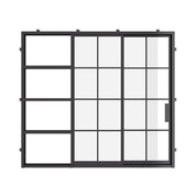 Air 5 exterior steel pocket sliding door with tempered glass panels