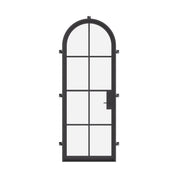 Single full arch exterior architectural steel door, NFRC-rated with insulated glass