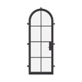 Single full arch exterior steel door, pre-hung dual-pane glass
