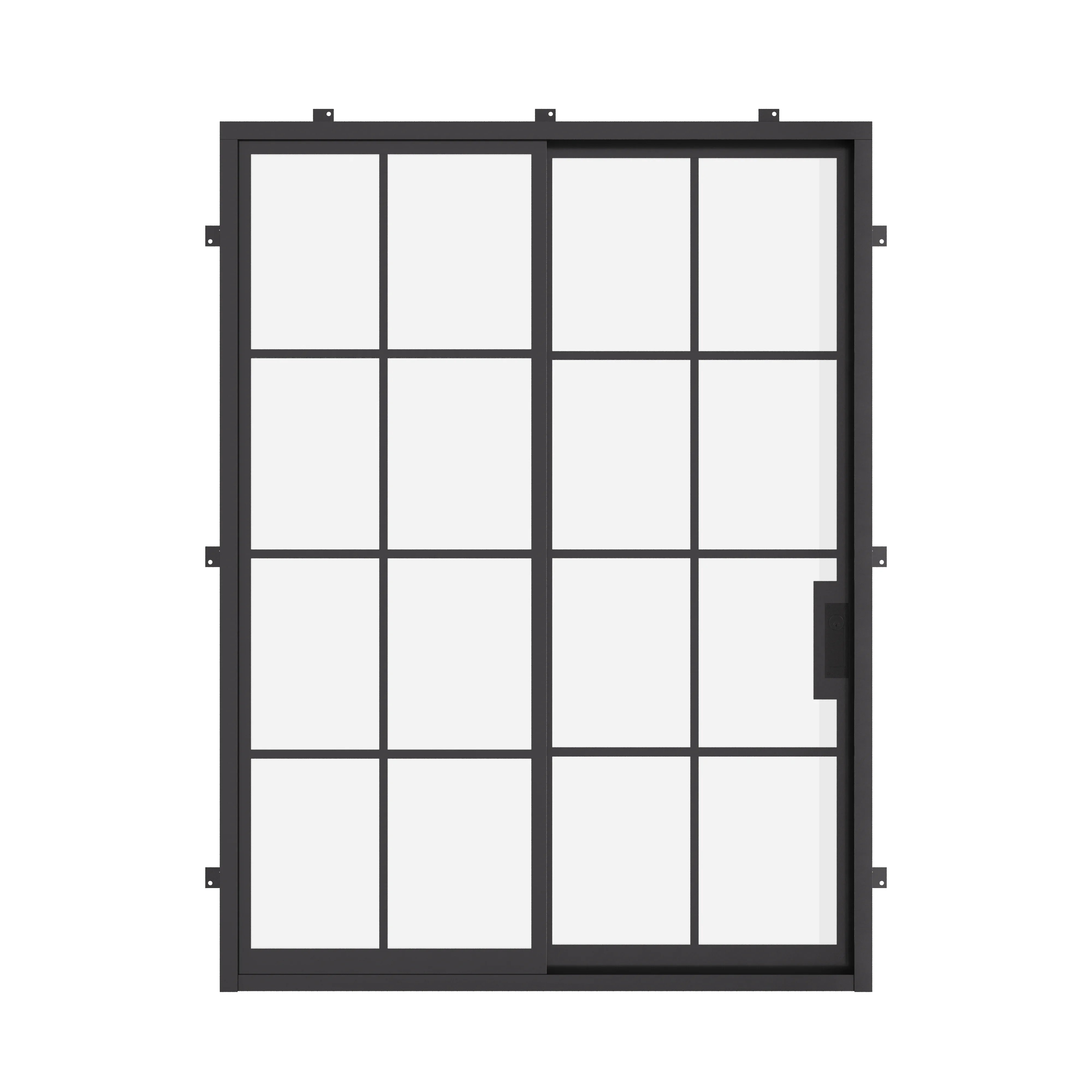 Air 5 exterior steel sliding door with cold-rolled steel frame and tempered glass