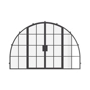 Wide double full arch exterior steel door with sidelights