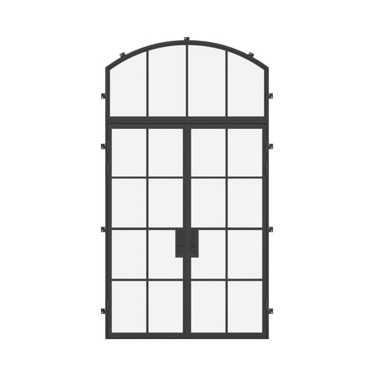 Air 5 with Thermal Break and Arch Top Window - Double Flat | Standard Sizes by Pinky’s Iron Doors — home doors, view 1