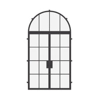 Air 5 with Full Arch Top Window - Double Flat | Standard Sizes by Pinky’s Iron Doors — home doors, view 1