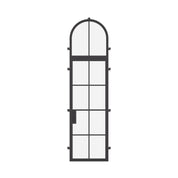 single flat steel door with full arch transom and thermal break