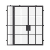 double flat steel doors with left sidelight and thermally broken frame