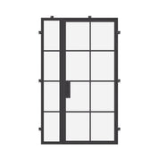 modern single entry door with left side glass and insulated steel build