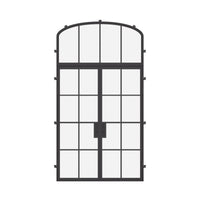 Air 5 with Mini Arch Top Window - Double Flat | Standard Sizes by Pinky’s Iron Doors — home doors, view 1