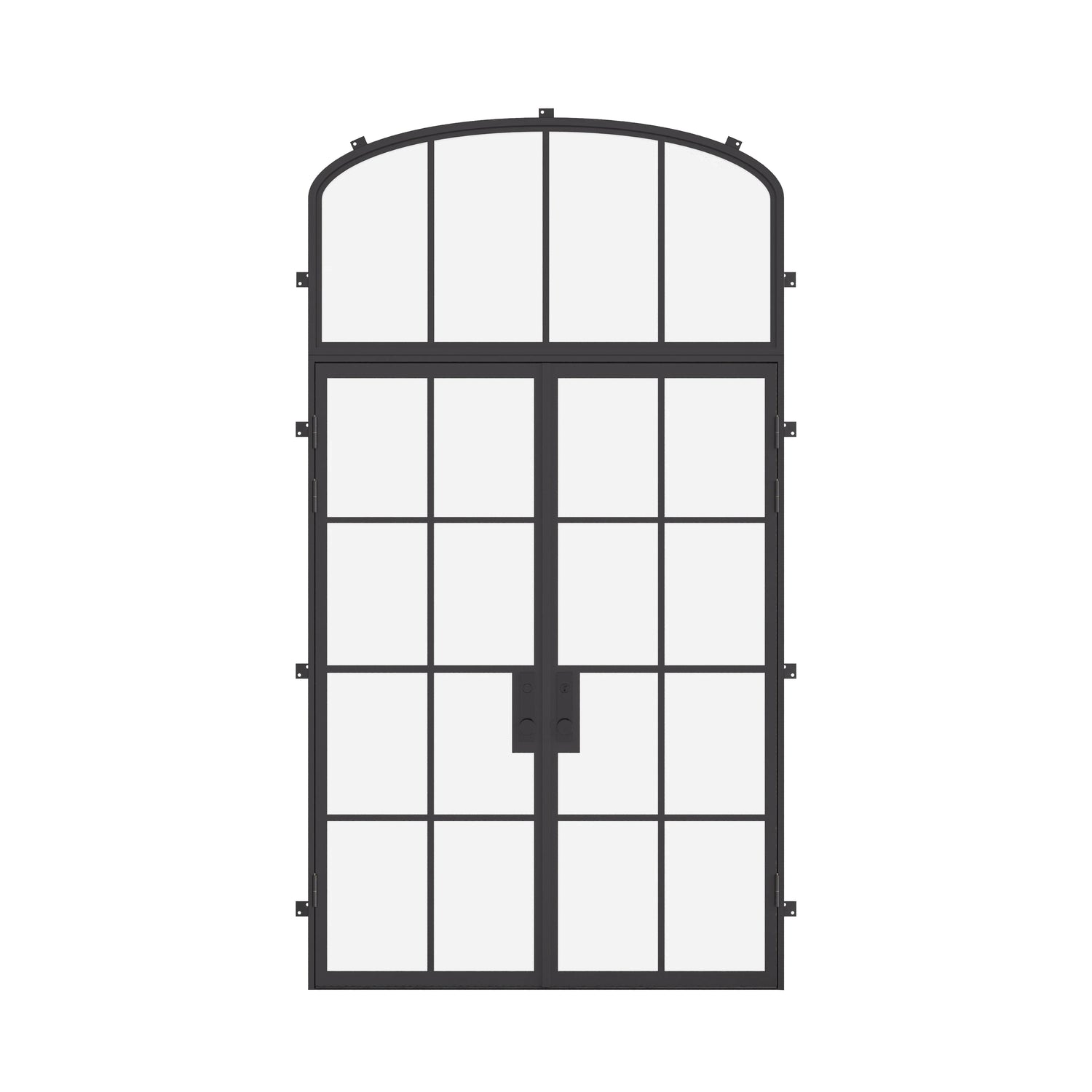 Air 5 with Mini Arch Top Window - Double Flat | Standard Sizes by Pinky’s Iron Doors — home doors, view 1