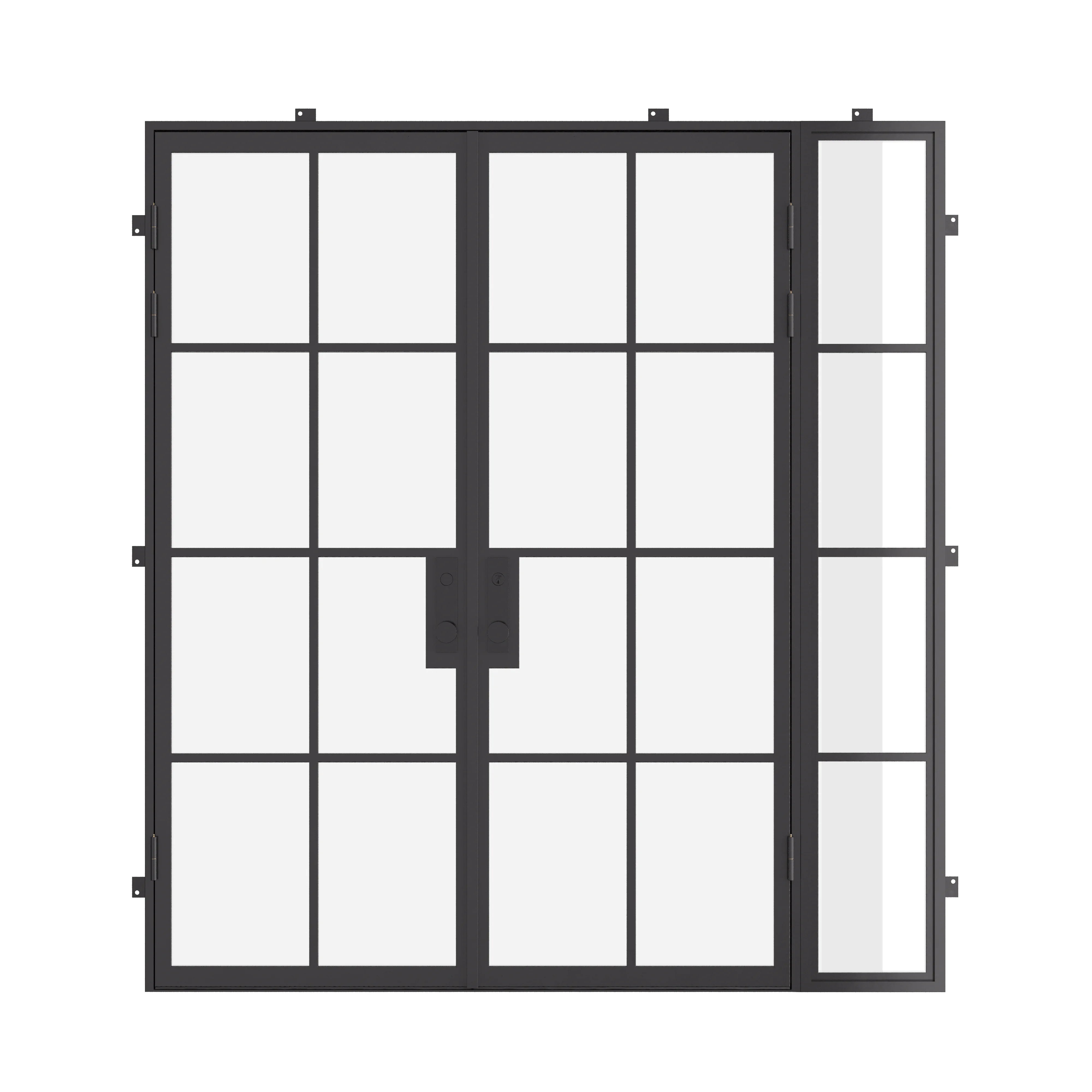 Air 5 double flat steel exterior door with right sidelight