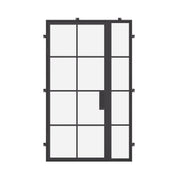 single flat steel door with right sidelight and thermally broken frame