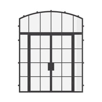 Air 5 with Side Windows and Arch Top Window - Double Flat | Standard Sizes by Pinky’s Iron Doors — home doors, view 1