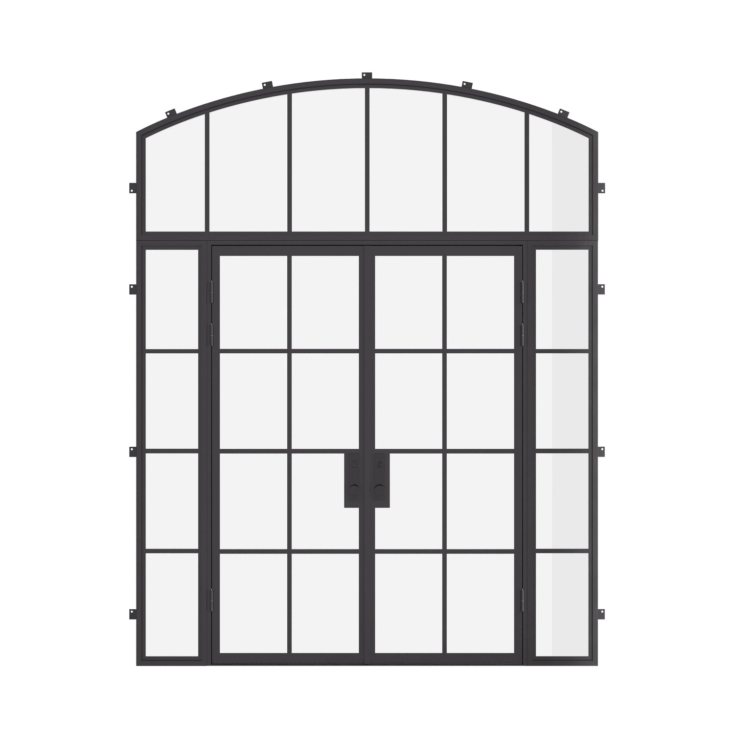 Air 5 with Side Windows and Arch Top Window - Double Flat | Standard Sizes by Pinky’s Iron Doors — home doors, view 1
