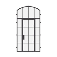 Air 5 with Side Windows and Arch Top Window - Single Flat | Standard Sizes by Pinky’s Iron Doors — home doors, view 1