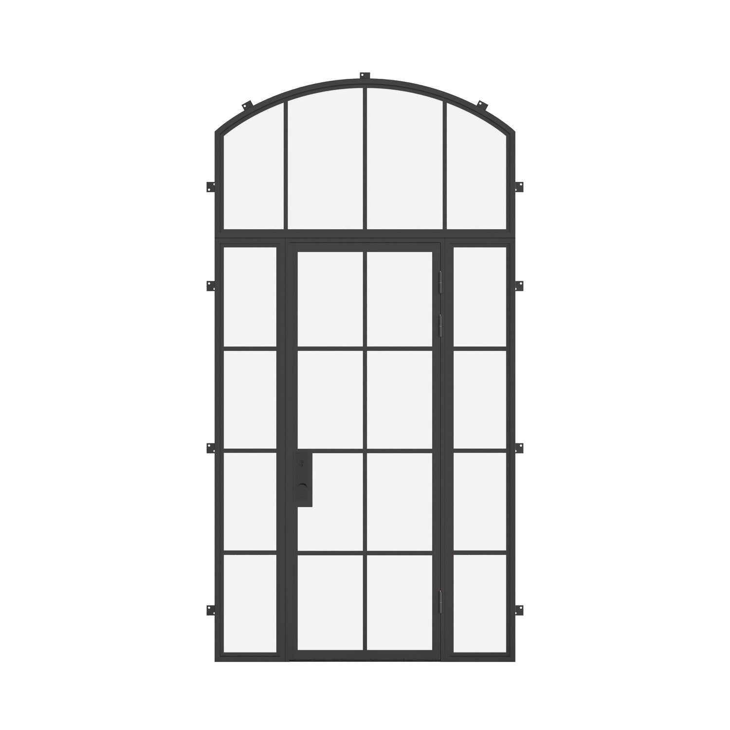 Air 5 with Side Windows and Arch Top Window - Single Flat | Standard Sizes by Pinky’s Iron Doors — home doors, view 1