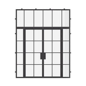 Air 5 double flat exterior door with sidelights and flat transom in architectural steel