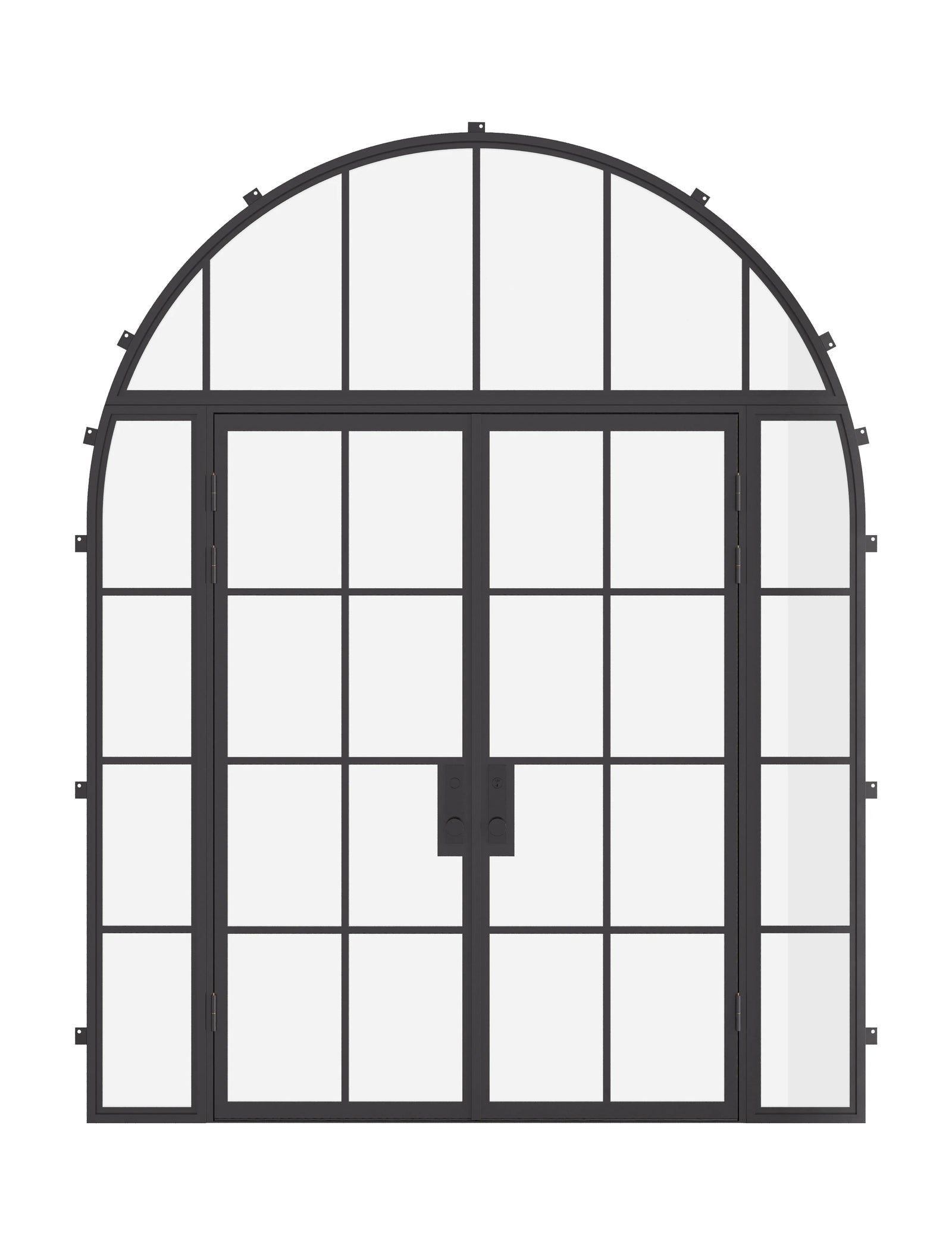 Air 5 double flat exterior door with sidelights and full arch transom, NFRC rated