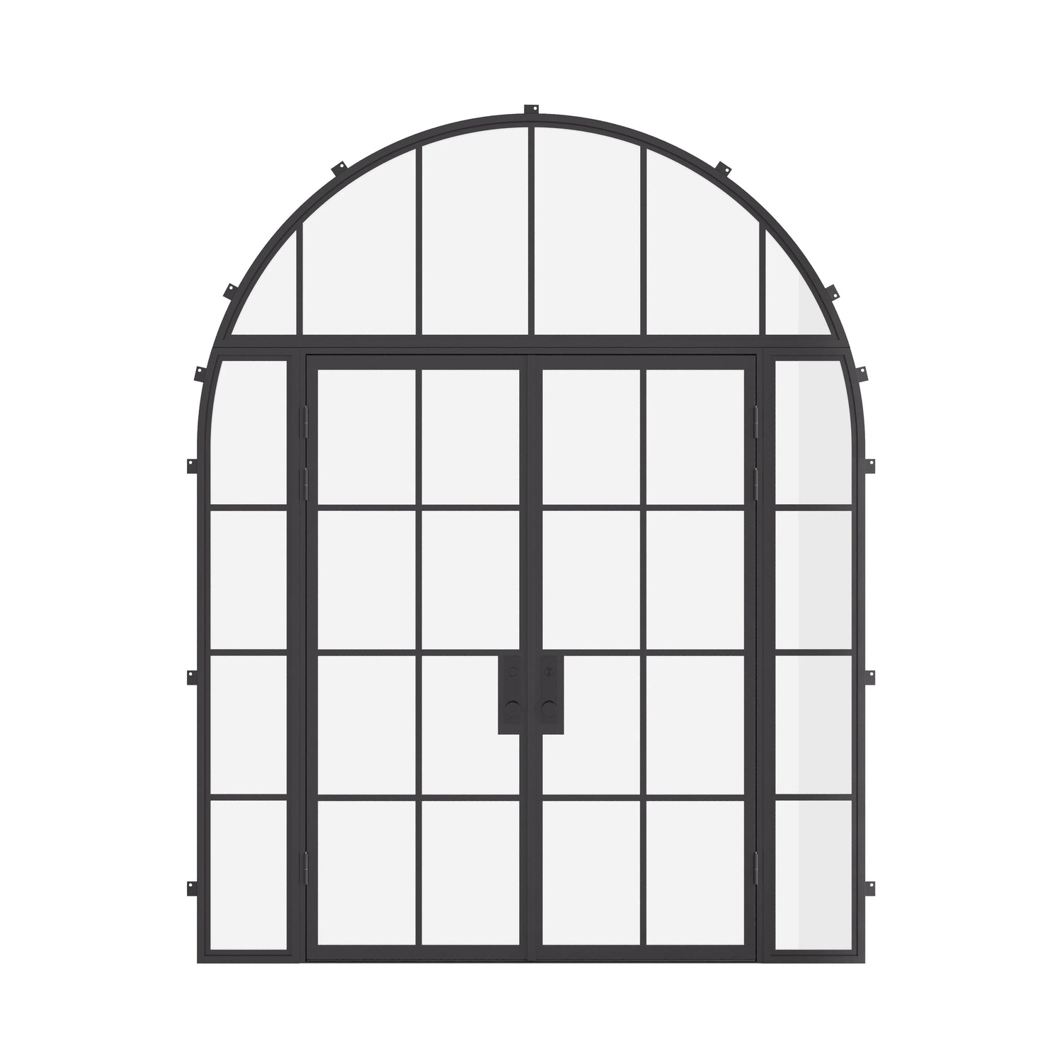Air 5 with Side Windows and Full Arch Top Window - Double Flat by Pinky’s Iron Doors — home doors, view 1