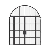 Air 5 with Side Windows and Full Arch Top Window - Double Flat | Standard Sizes by Pinky’s Iron Doors — home doors, view 1