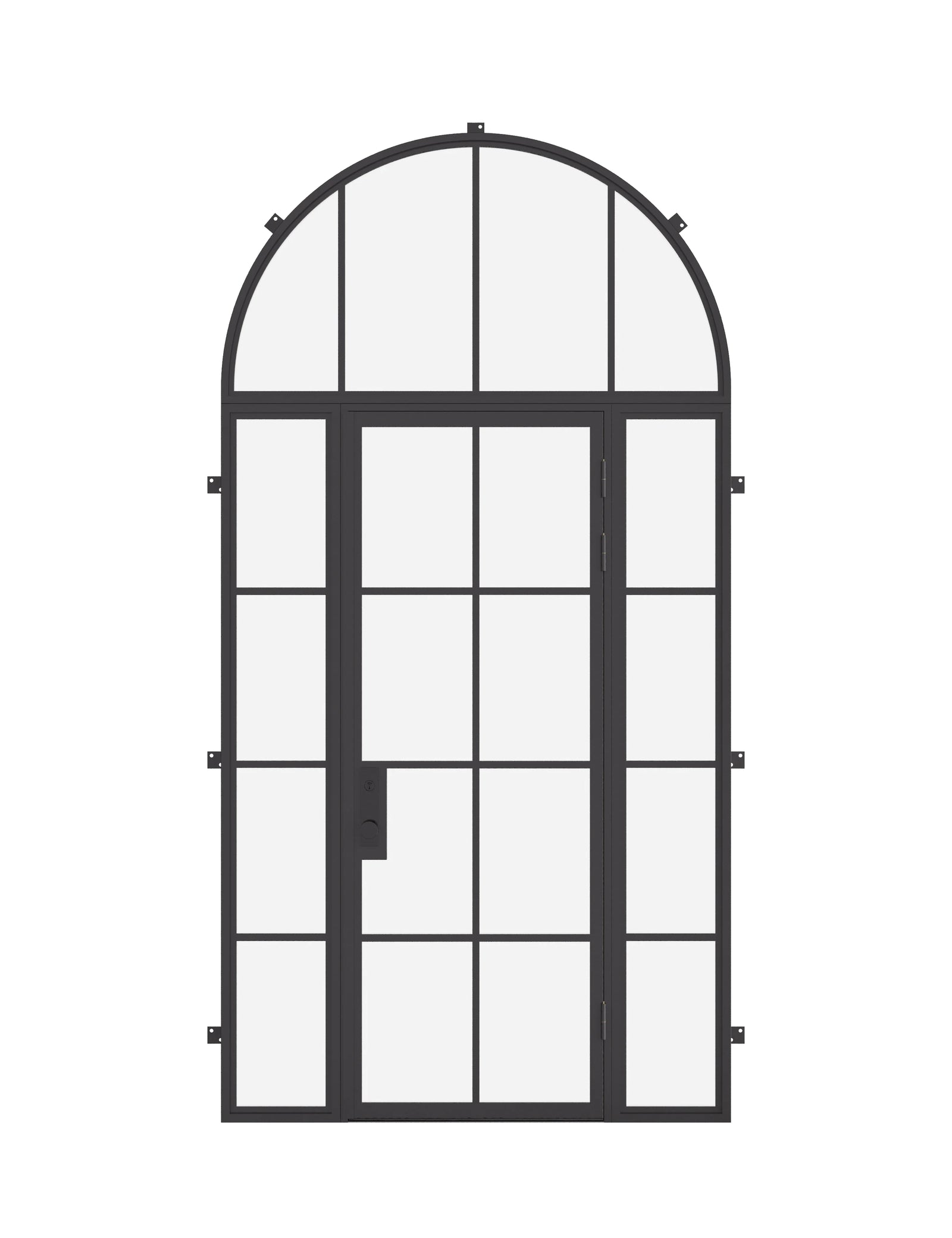 Air 5 single flat exterior door with sidelights and full arch transom, NFRC rated