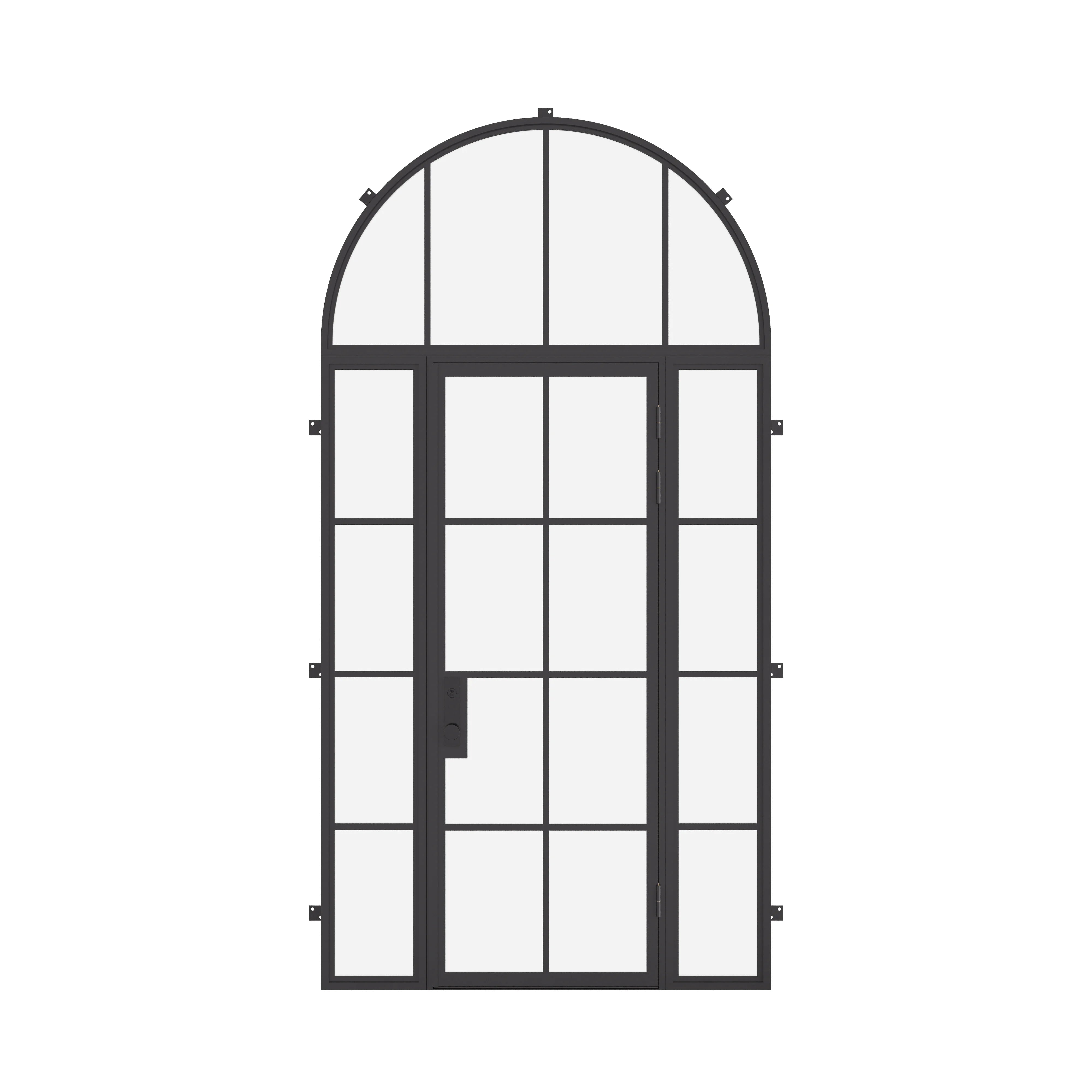 Air 5 single flat exterior door with sidelights and full arch transom, NFRC rated