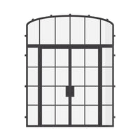 Air 5 with Side Windows and Mini Arch Top Window - Double Flat by Pinky’s Iron Doors — home doors, view 1