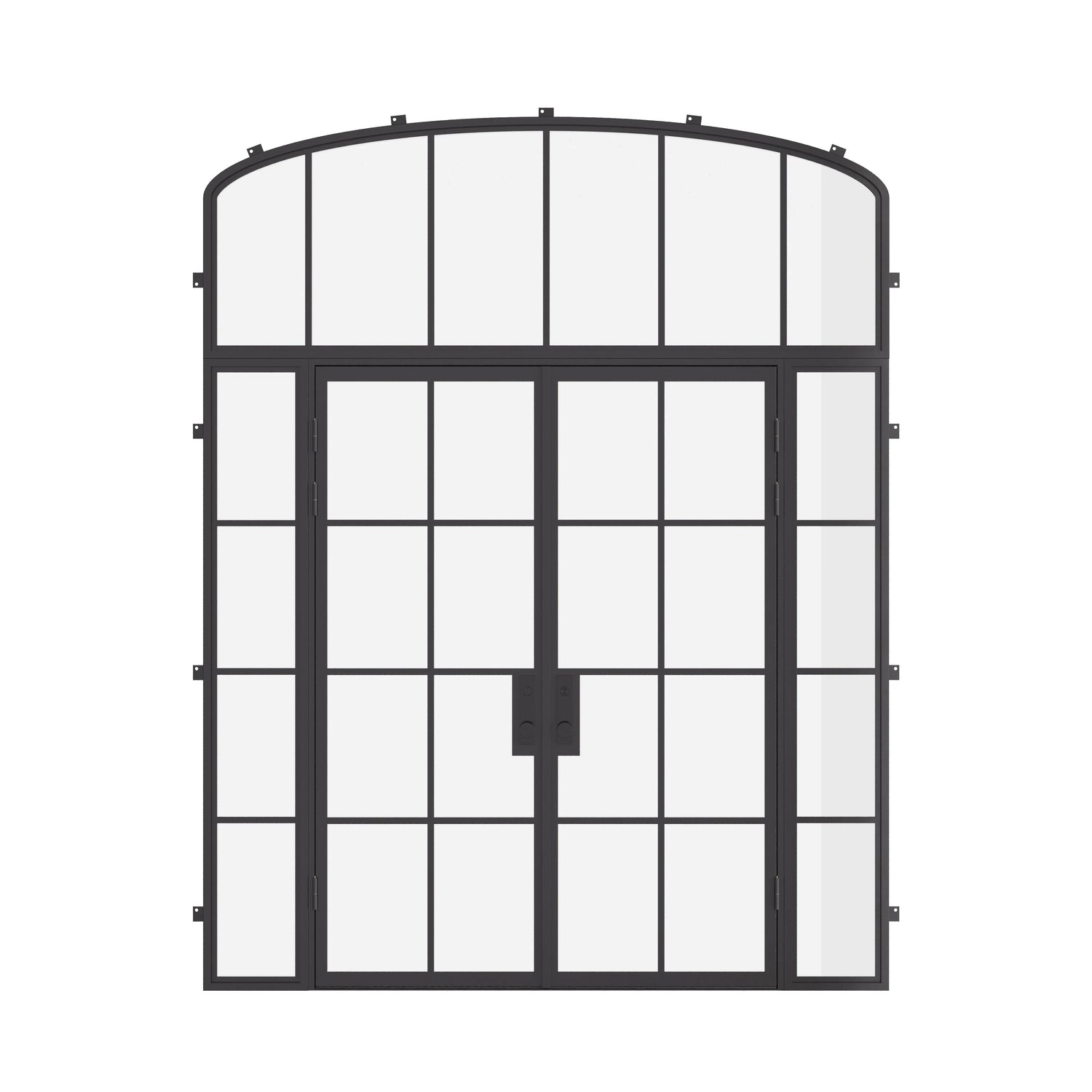 Air 5 with Side Windows and Mini Arch Top Window - Double Flat | Standard Sizes by Pinky’s Iron Doors — home doors, view 1