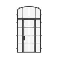 Air 5 with Side Windows and Mini Arch Top Window - Single Flat | Standard Sizes by Pinky’s Iron Doors — home doors, view 1