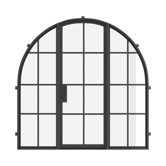 Air 5 with Thermal Break and Side Windows - Single Full Arch by Pinky’s Iron Doors — home doors, view 1