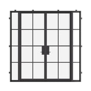 Double flat entry door with sidelights and thermal break frame