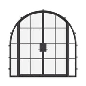 double full arch steel door with sidelights and thermal break