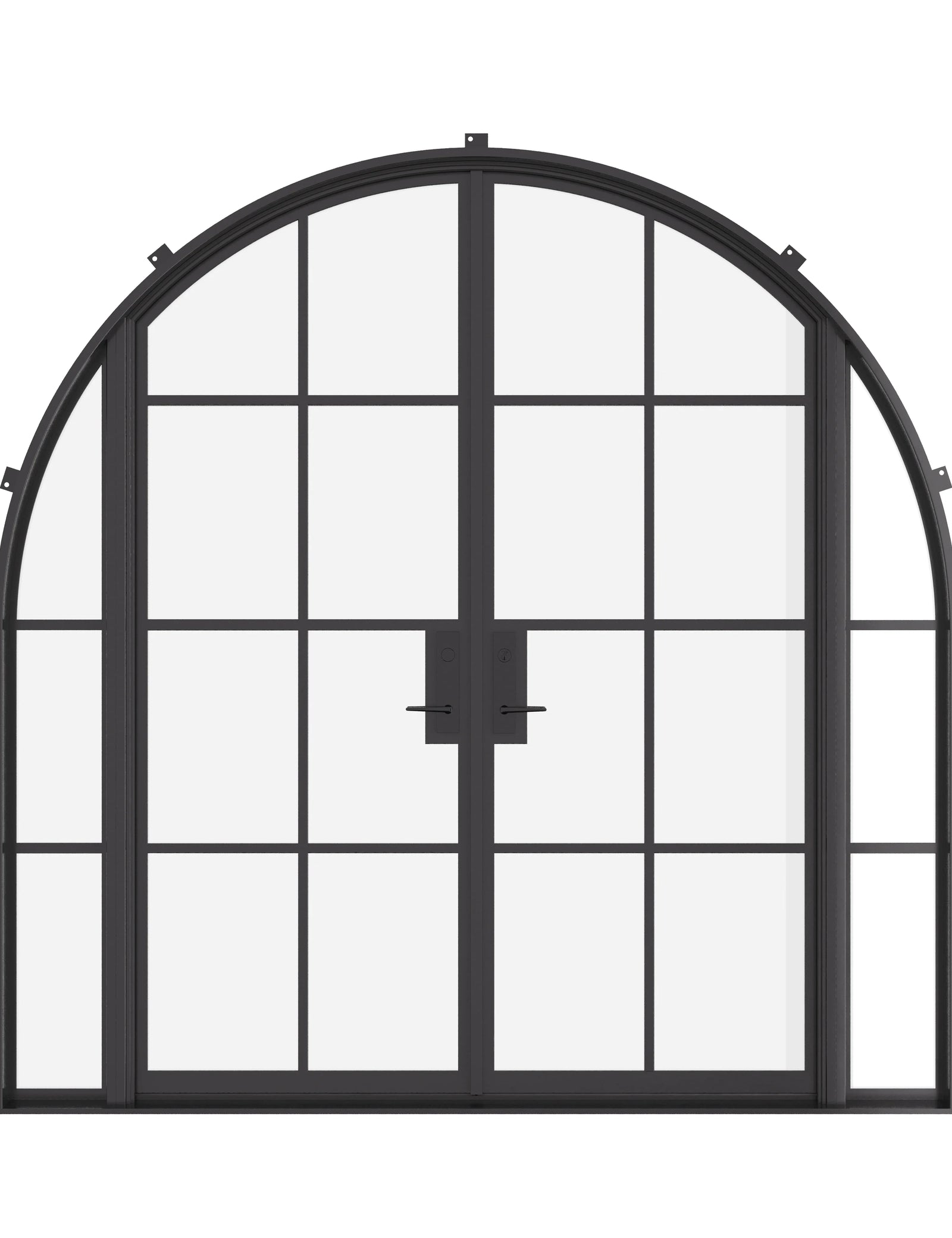 double full arch steel door with sidelights and thermal break
