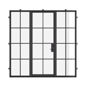 modern entry door with side windows and insulated steel profile