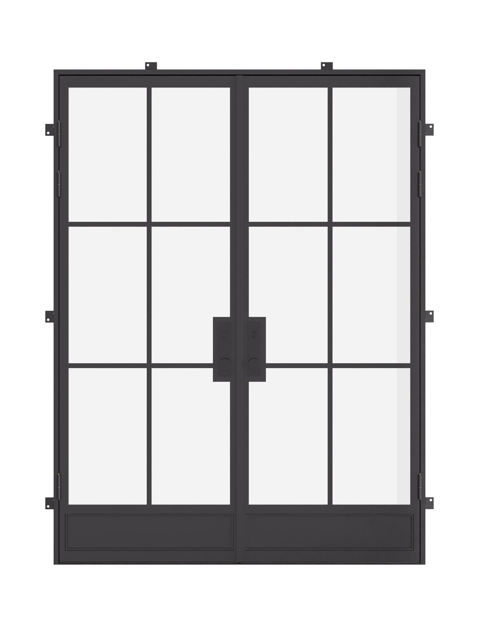 Air 7 double flat steel front doors, modern minimalist steel entry door for residential exterior