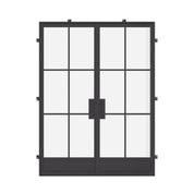 Air 7 double flat steel front doors, modern exterior entry door with minimalist flat panels