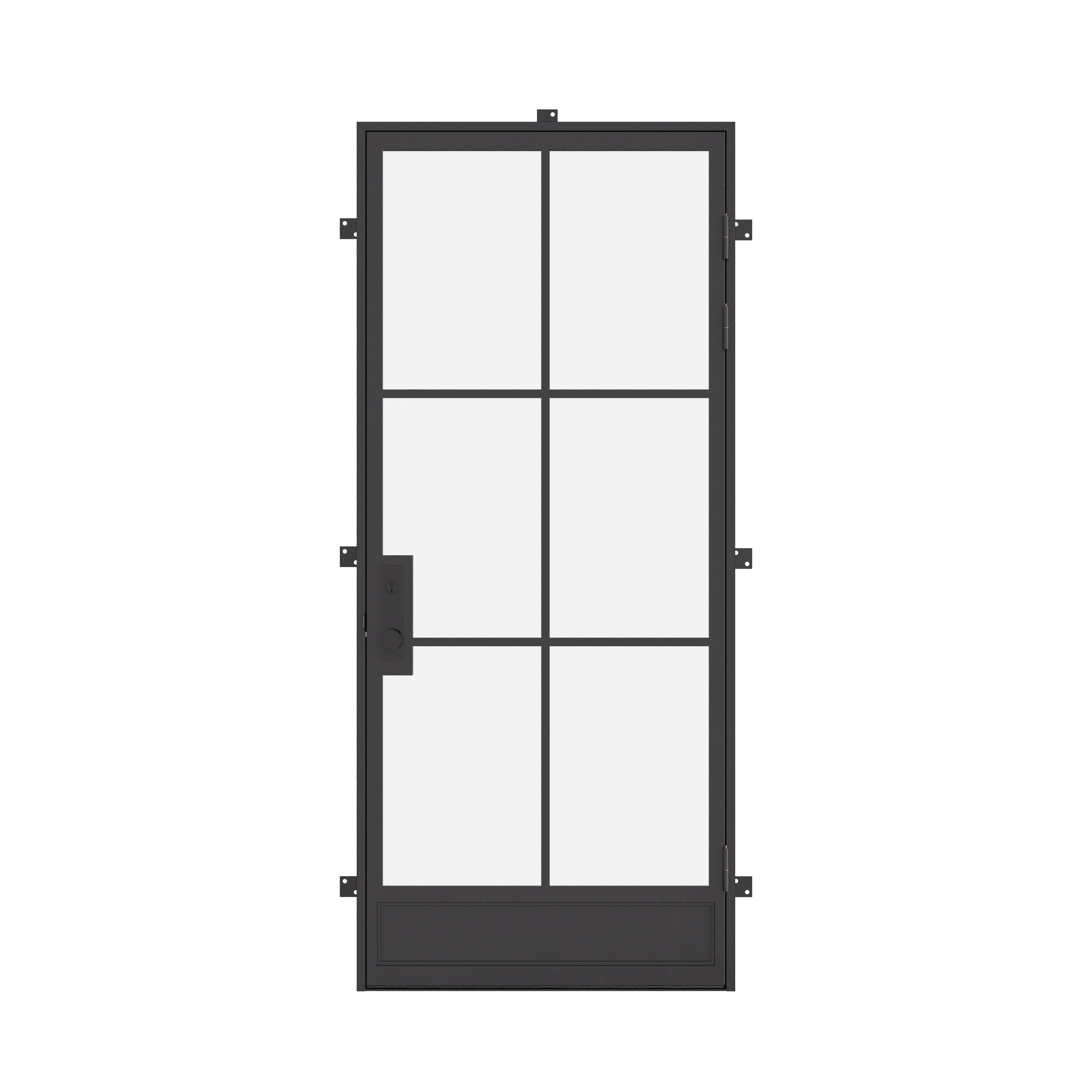 Air 7 thermal break single flat steel front door, insulated architectural steel entry system