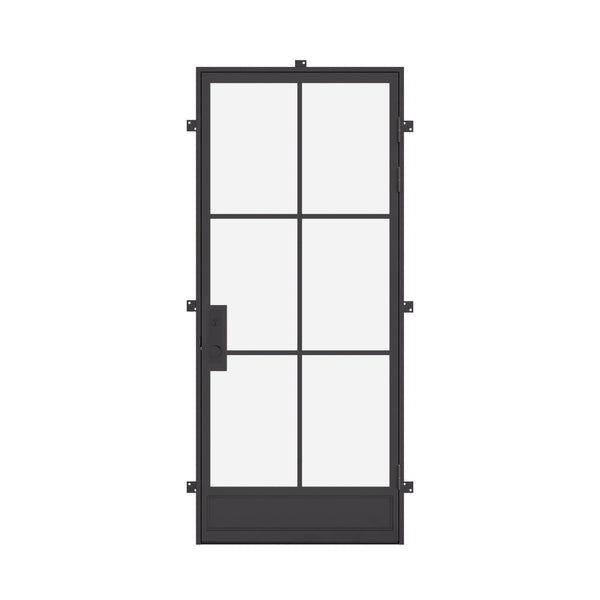 Air 7 thermal break single flat steel front door, insulated architectural steel entry system