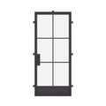 Air 7 single flat steel front door, modern exterior entry door with minimalist flat panel