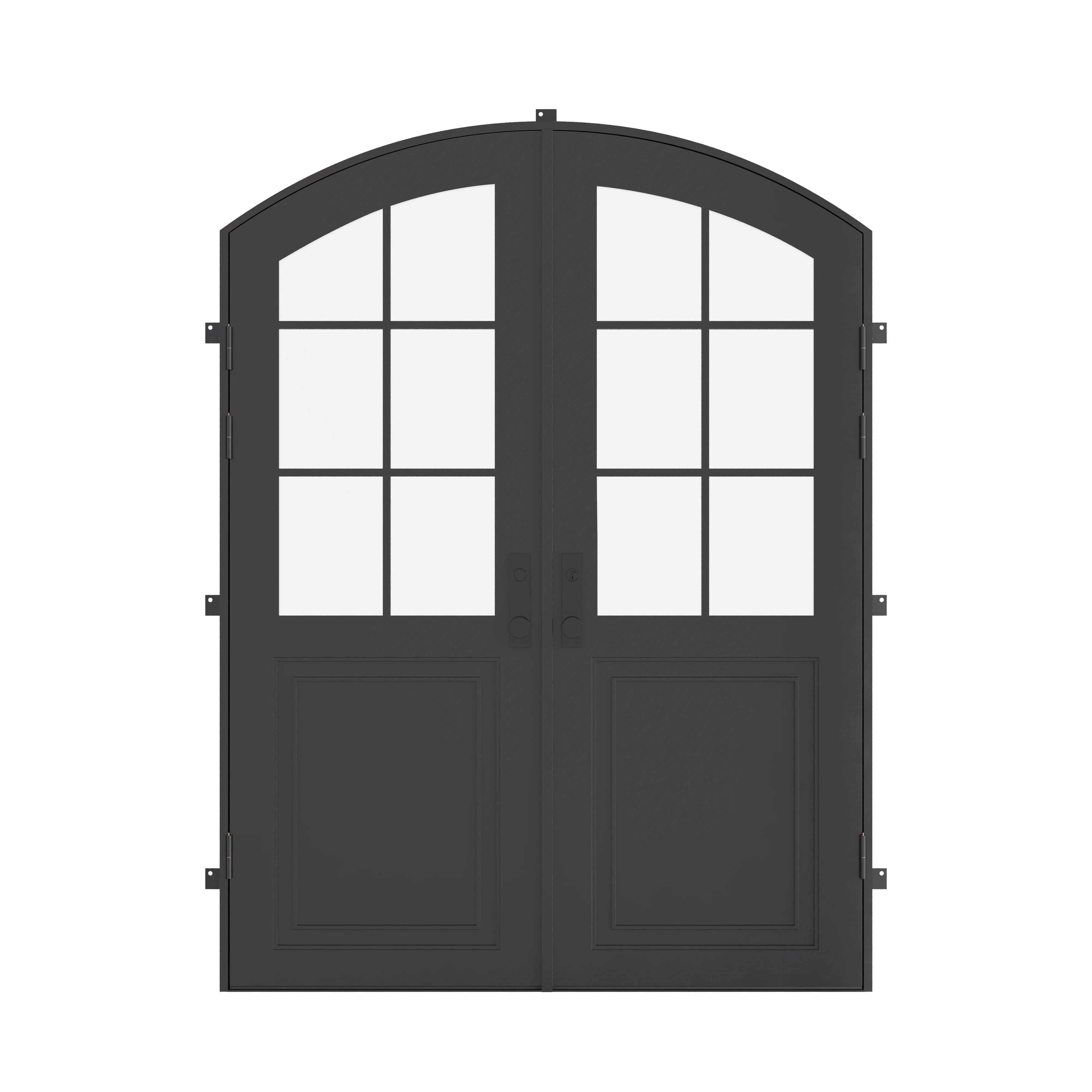 Air Getty double arch steel front doors, elegant arched steel front entry system