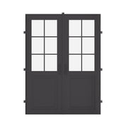 Air Getty double flat steel front doors, classic architectural steel exterior entry