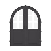Air Getty double full arch steel front doors, classic European style arched steel entry