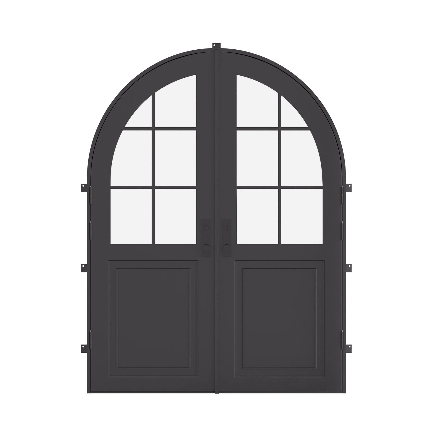Air Getty - Double Full Arch | Standard Sizes by Pinky’s Iron Doors — home doors, view 1