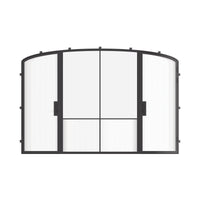 Air Grand - Dual Single with Middle Fixed Panel Mini Arch by Pinky’s Iron Doors — home doors, view 1