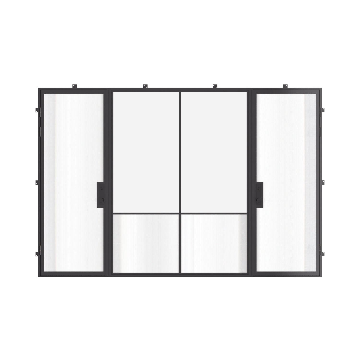 Air Grand - Dual Single with Middle Fixed Panel Flat by Pinky’s Iron Doors — home doors, view 1