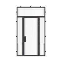 Air Grand with Side Windows and Flat Top Window - Single Flat | Standard Sizes by Pinky’s Iron Doors — home doors, view 1