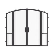 Air Grand exterior steel double arch entry doors with sidelights, galvanized steel frame with dual pane tempered Low-E glass